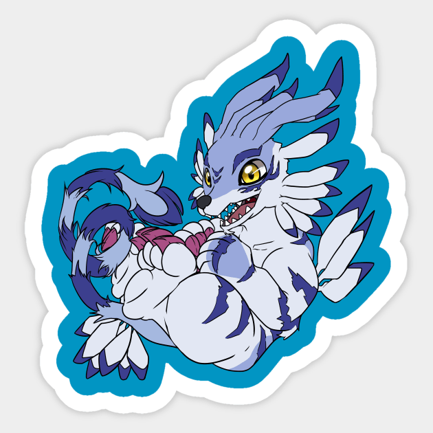 Garurumon Chibi Sticker by kelsmister